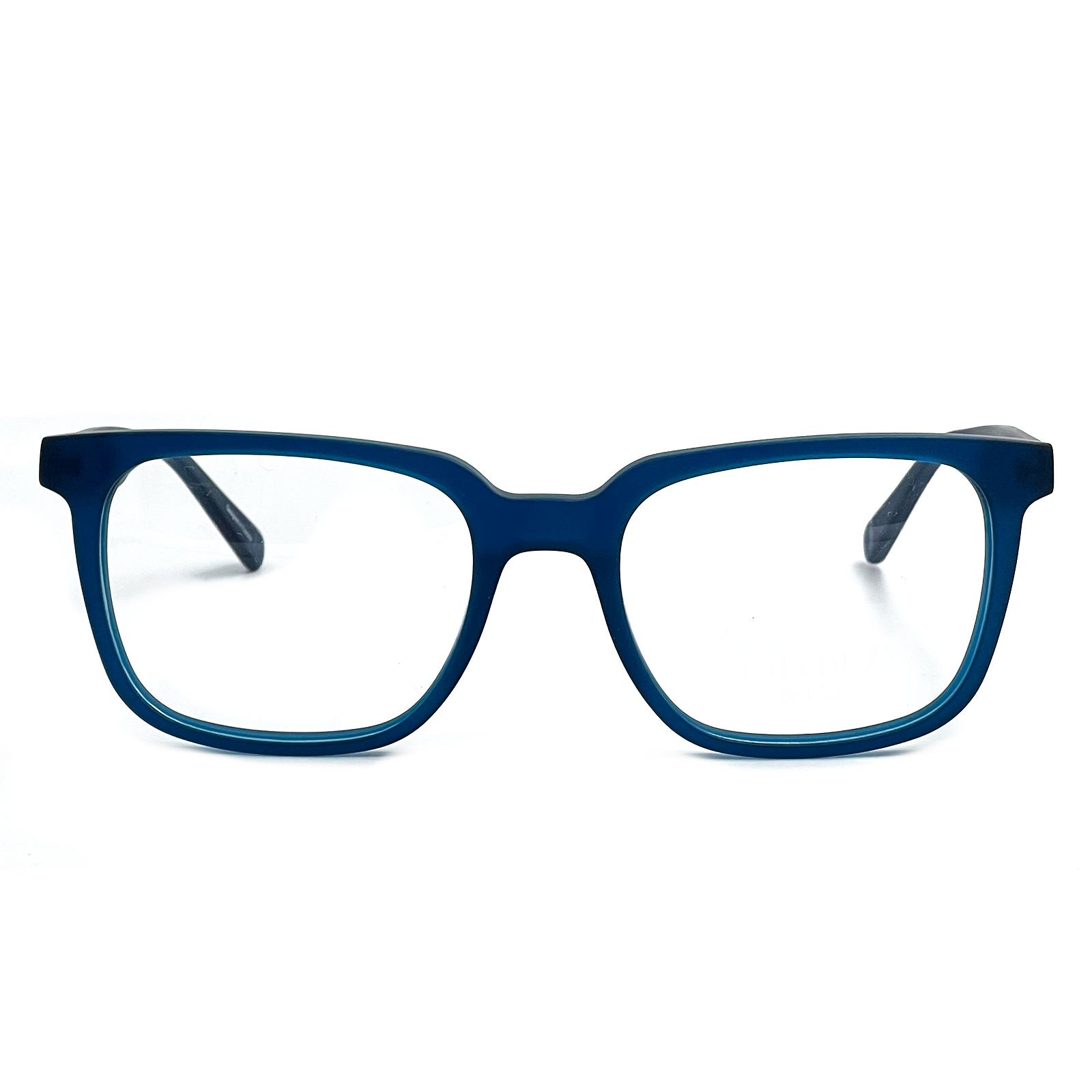 Monture carrée bleu pétrole mat